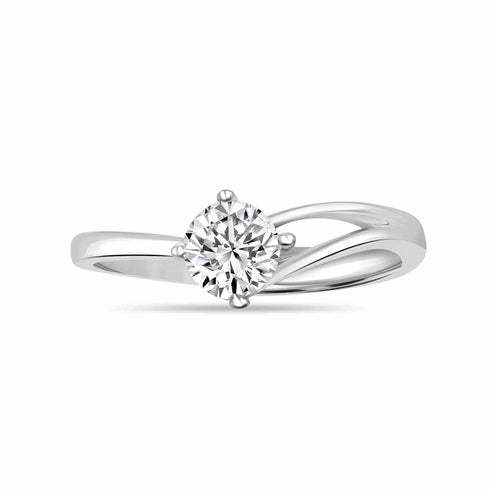 Minimal Pure Silver Solitaire Ring