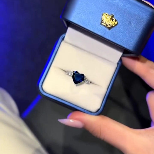 Hallmark Silver Timeless Heart & Sapphire Ring