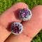 Zarkan 925 Silver Pink Crystal Diamond Earrings