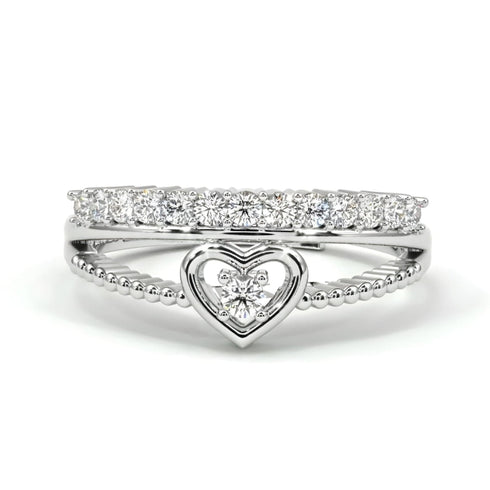 Zarkan Crown Heart American Diamond  925 Sterling Silver Ring