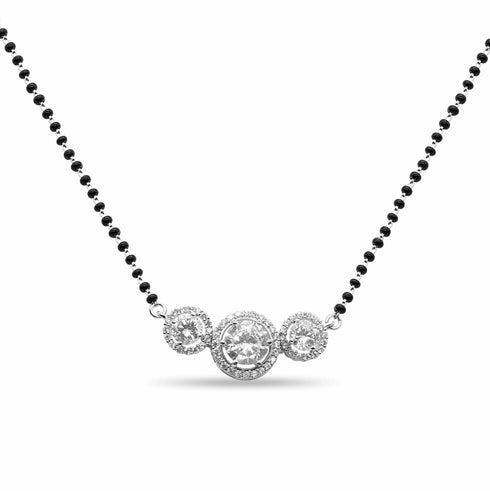 Zarkan 925 Silver Triple AD Mangalsutra
