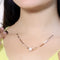 Zarkan rose Gold 3D Box charm chain Silver Necklace