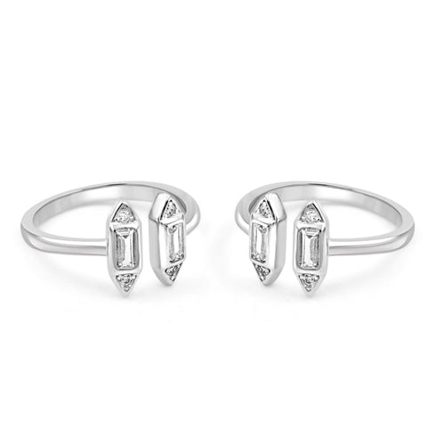 Zarkan Rowing Boat Silver Toe Rings